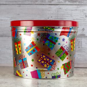 2 gallon birthday presents tin