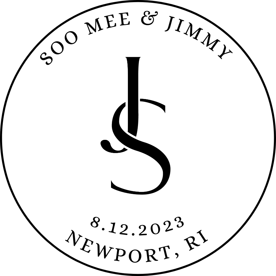 Wedding monogram: JS, Soo Mee and Jimmy.